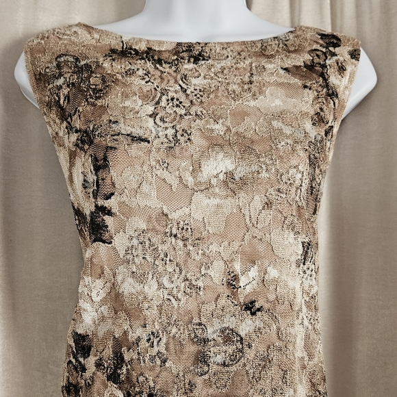 NWOT Chicos tn & black floral lace shell blouse top Womens Large - Picture 6 of 7